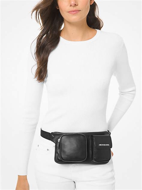 michael kors hanover belt bag|Michael Kors Hanover Medium Perforated Belt Bag .